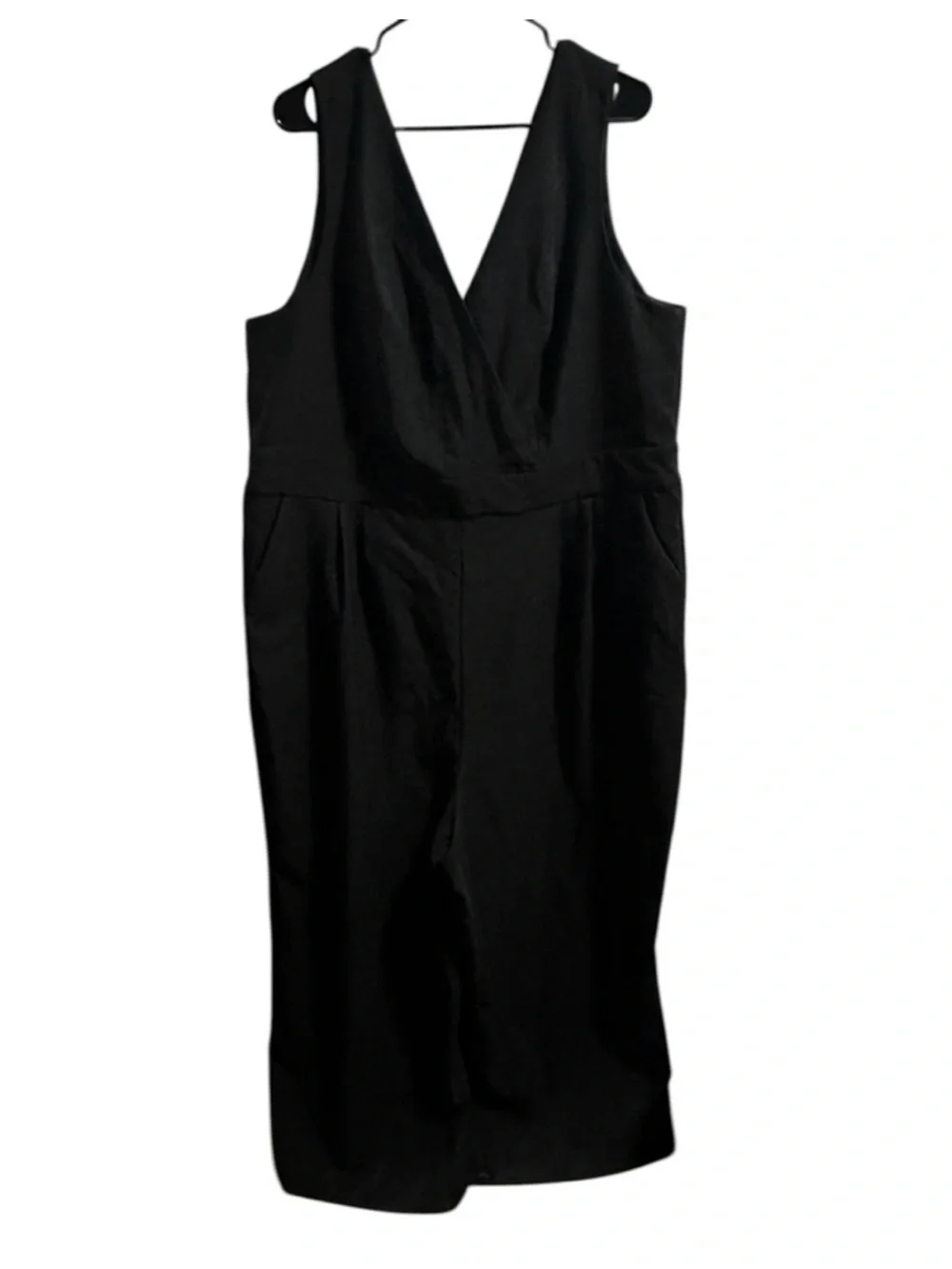 Torrid NWT Black Refined Crepe Surplice Sleeveless Jumpsuit